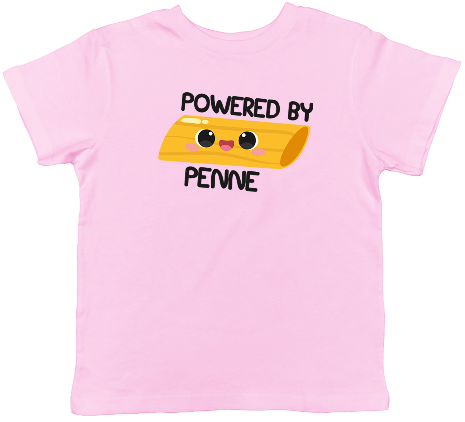 Powered by Penne Funny Kids T-Shirt Italian Pasta Lover Children Boys Girls Gift