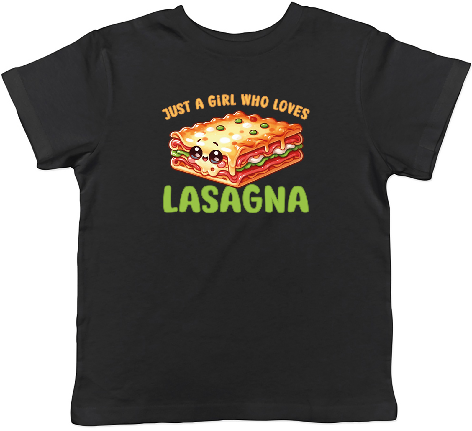 Just a Girl who Loves Lasagna Kids T-Shirt Italian Food Layering Cheese Boy Girl