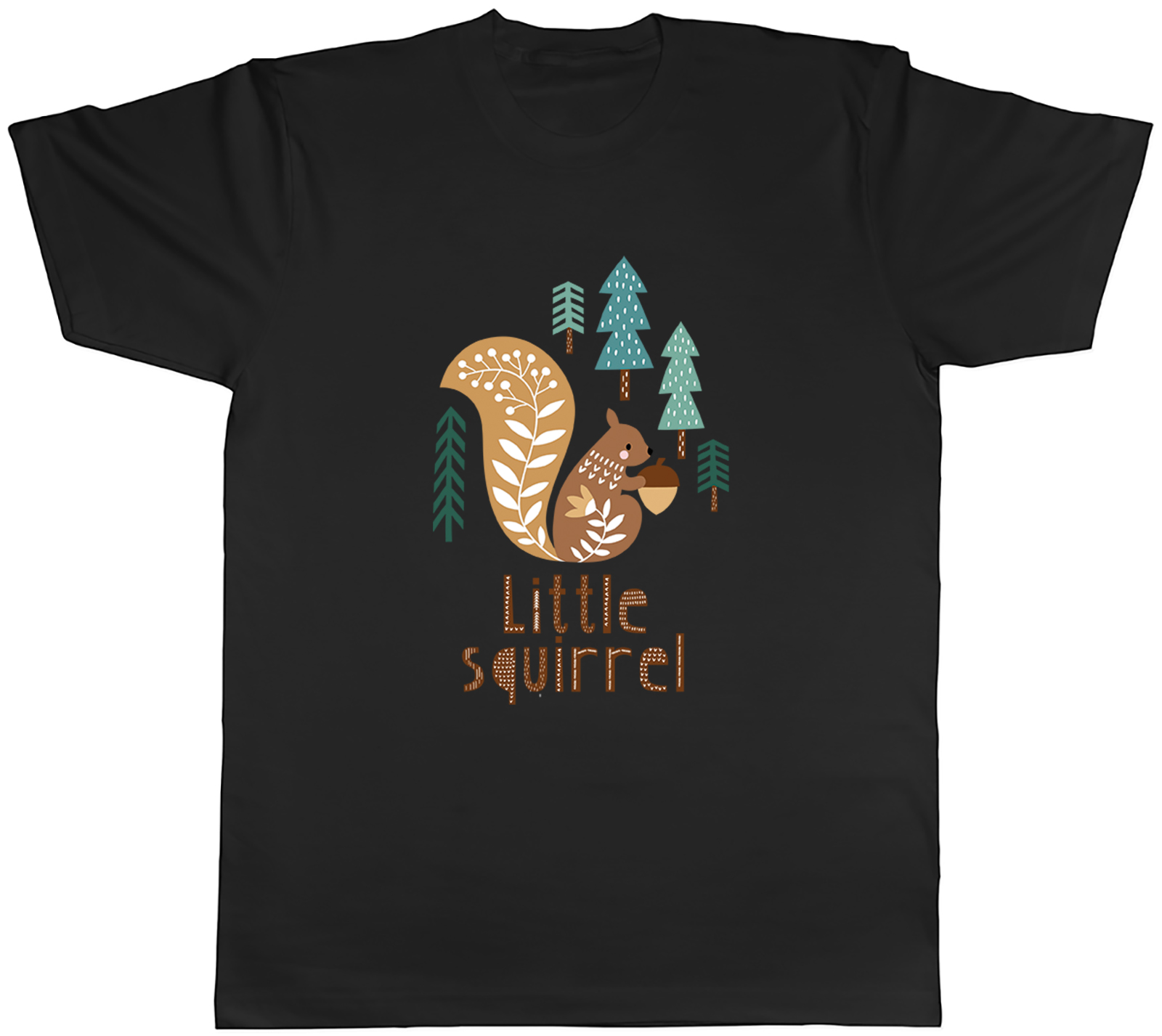 Little Squirrel Mens T-Shirt Tree Woodland Forest Tee Gift