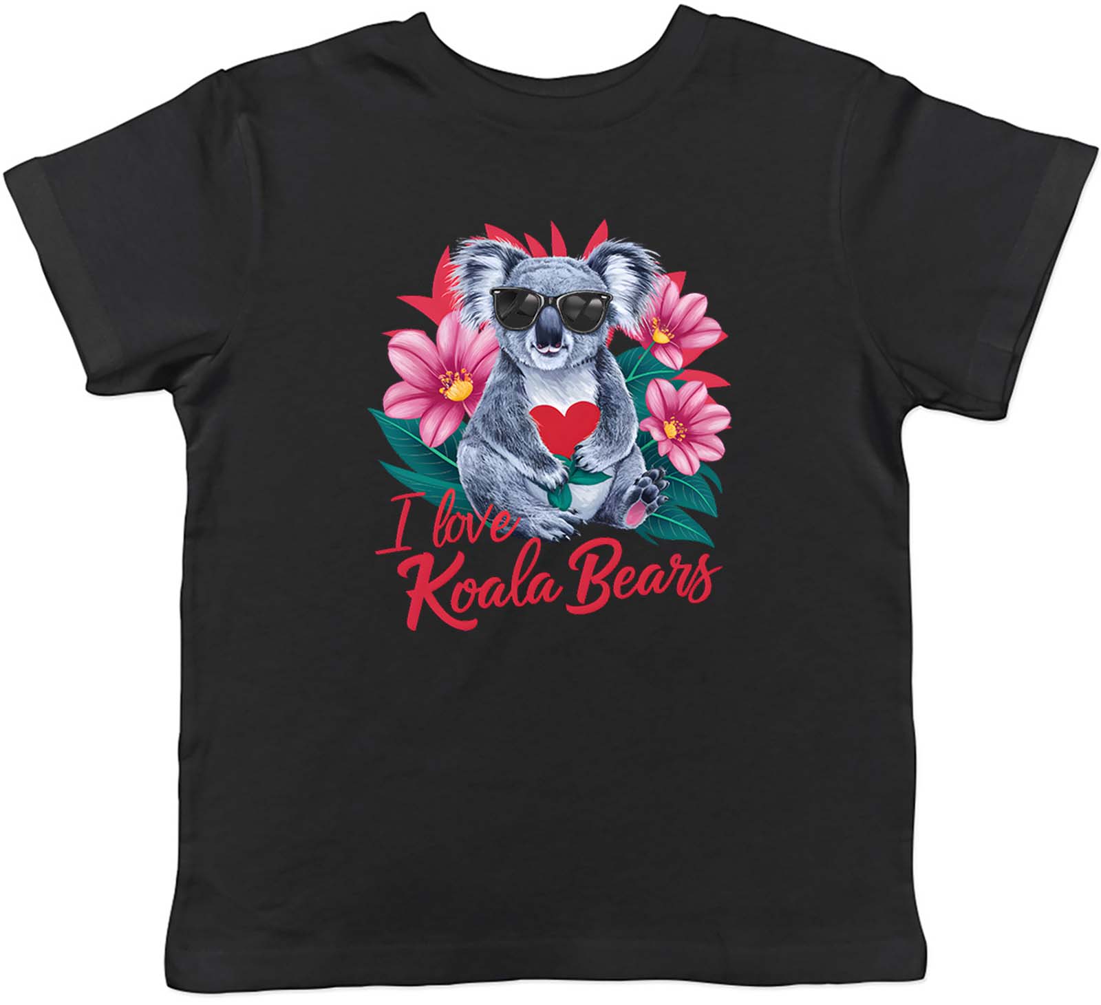 I Love Koala Bears Kids T-Shirt Floral Flowers Childrens Boys Girls Gift