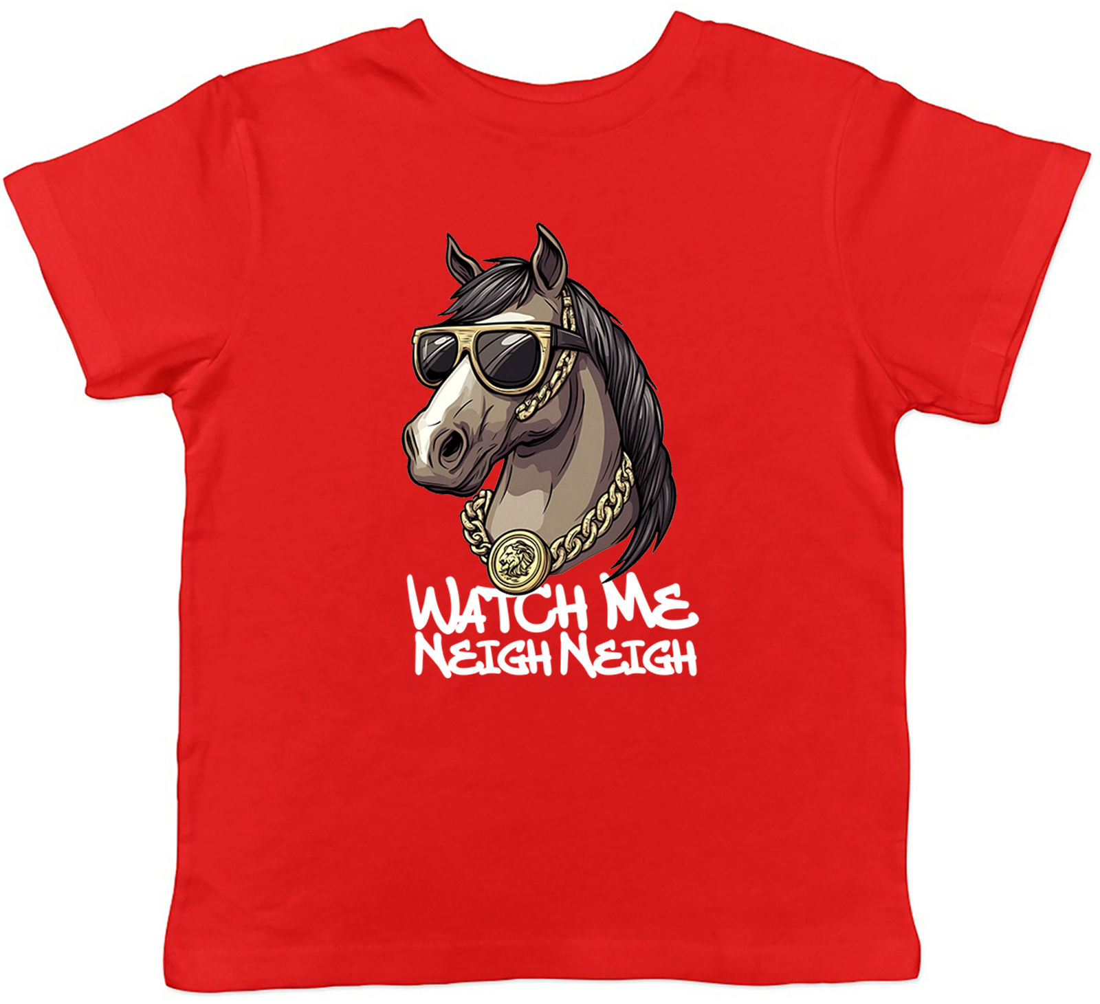 Funny Neigh Neigh Cool Horse Sunglasses Kids T-Shirt Boys Girls Gift - Picture 8 of 8