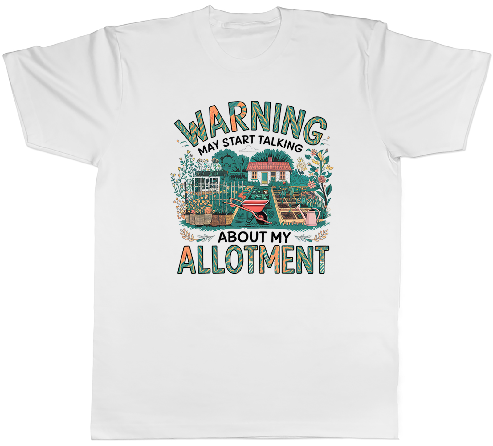 Warning May Start Talking about My Allotment Mens T-Shirt Tee Gift Top