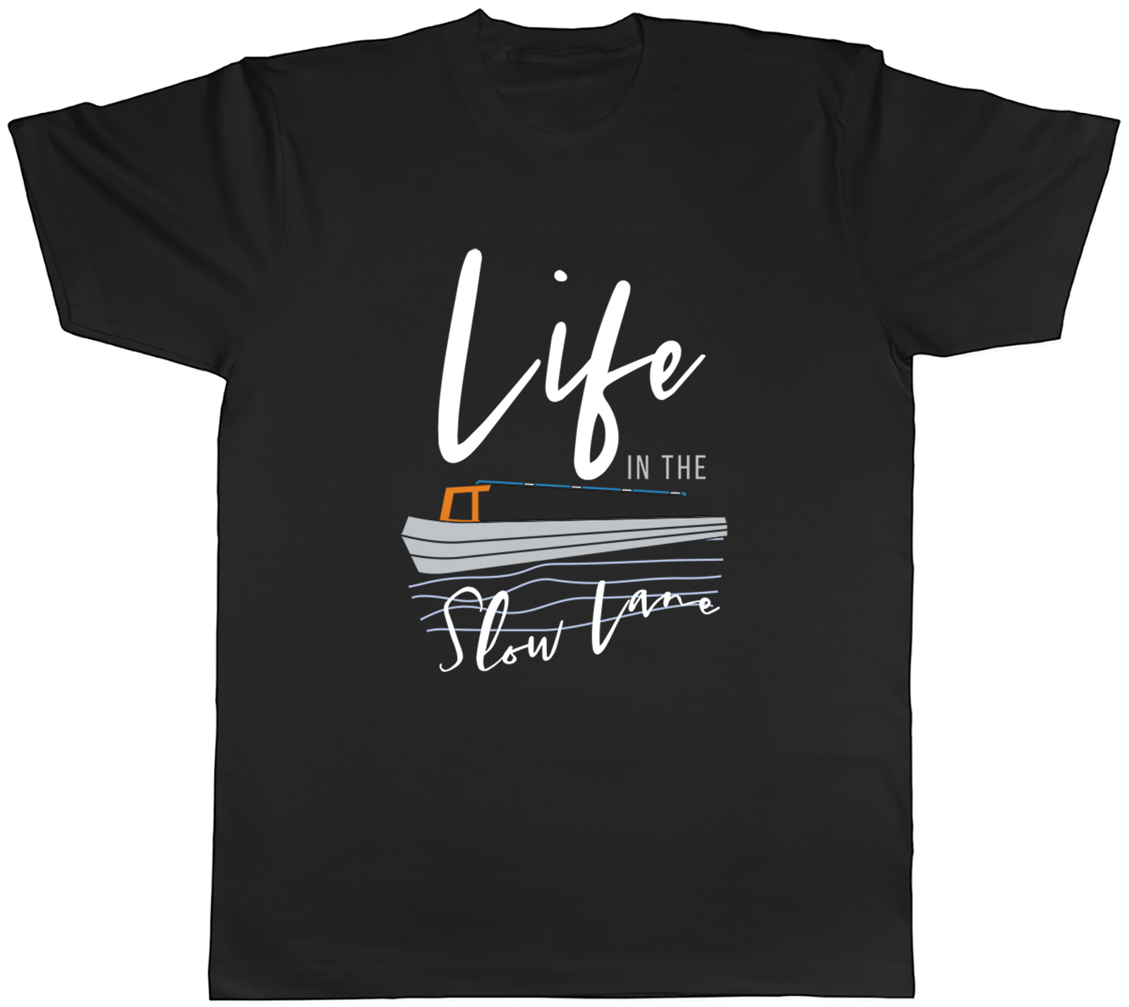Life in the Slow Lane Narrowboat Canal Boat Mens T-Shirt Tee Gift Top