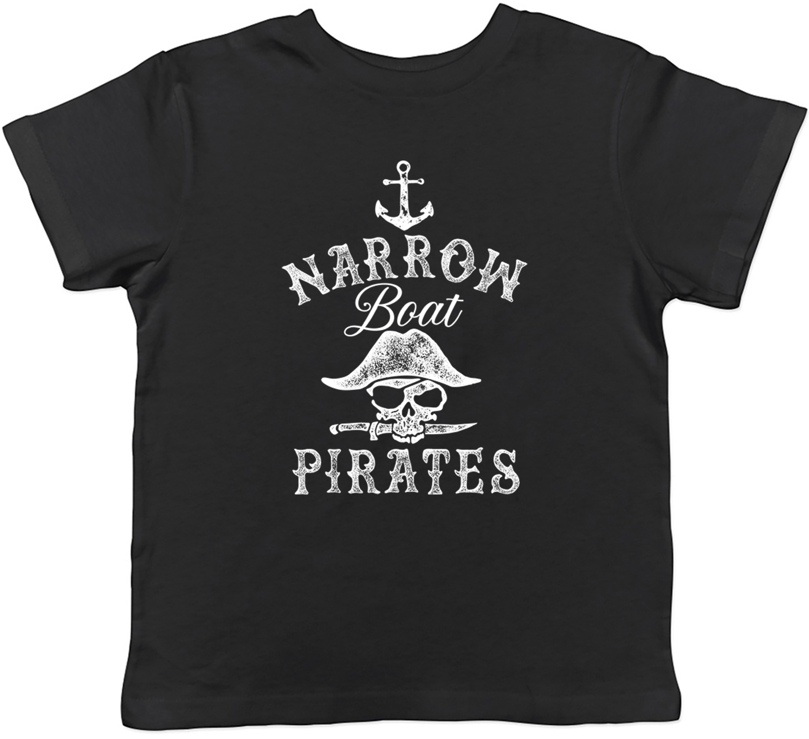 Funny Narrowboat Pirate Waterway Boat Skull Kids T-Shirt Boys Girls Gift - Picture 2 of 8