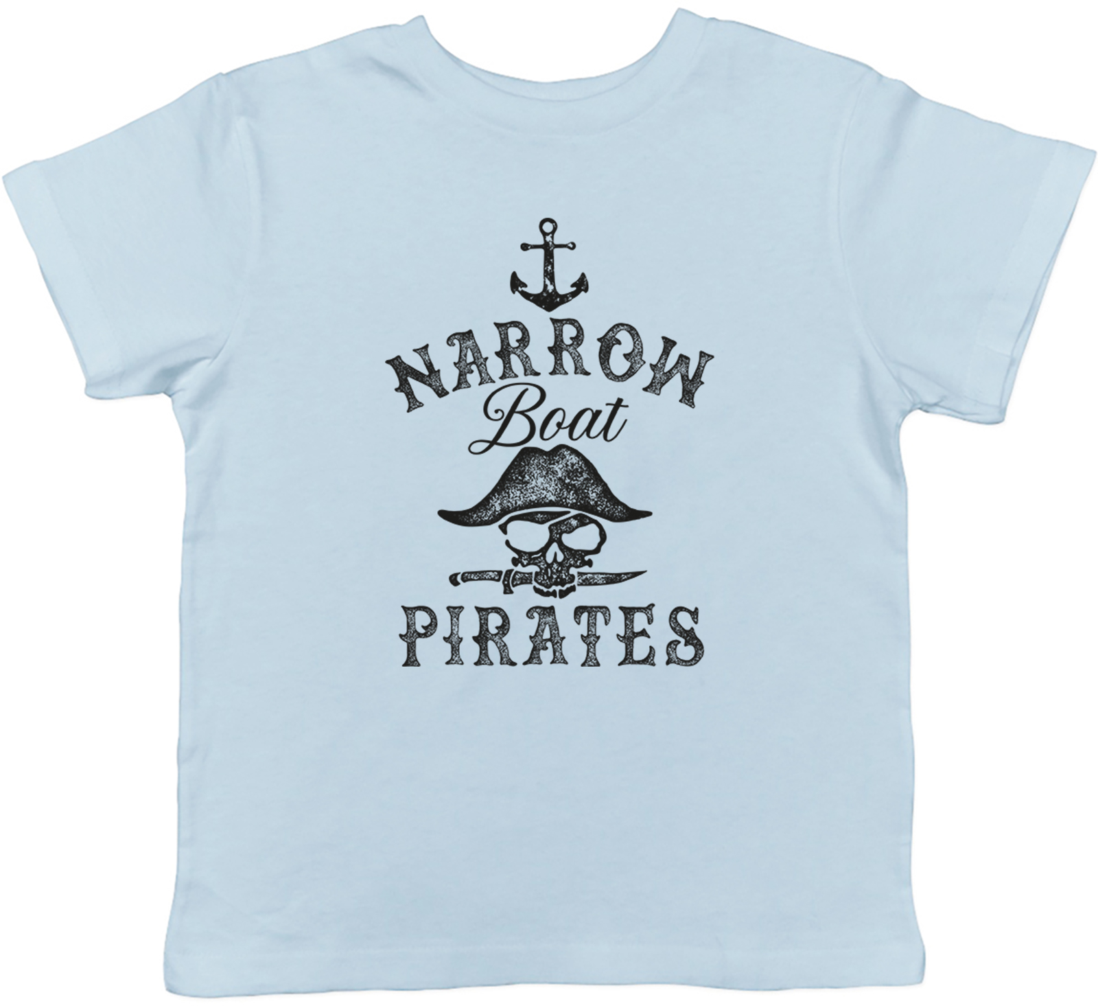 Funny Narrowboat Pirate Waterway Boat Skull Kids T-Shirt Boys Girls Gift - Picture 7 of 8