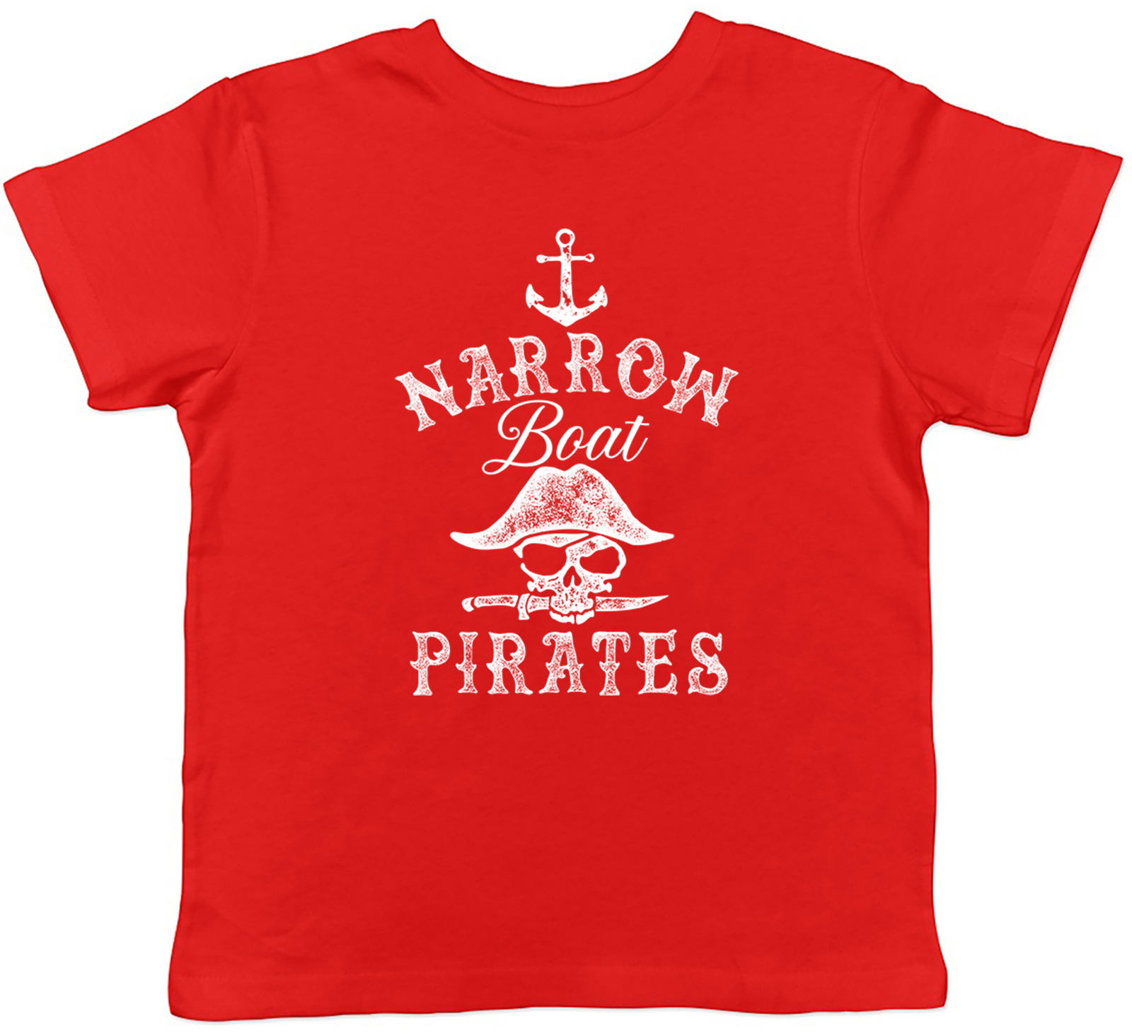 Funny Narrowboat Pirate Waterway Boat Skull Kids T-Shirt Boys Girls Gift - Picture 8 of 8