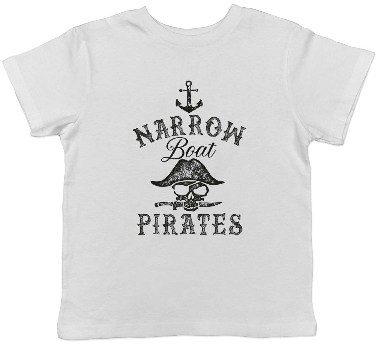 Funny Narrowboat Pirate Waterway Boat Skull Kids T-Shirt Boys Girls Gift - Picture 5 of 8