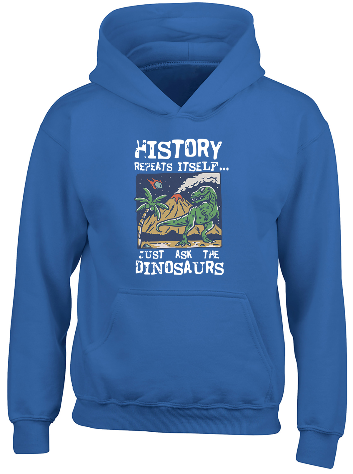 History Repeats Itself Ask the Dinosaur Asteroid Kids Hoodie Gift Hooded Top - Picture 4 of 6
