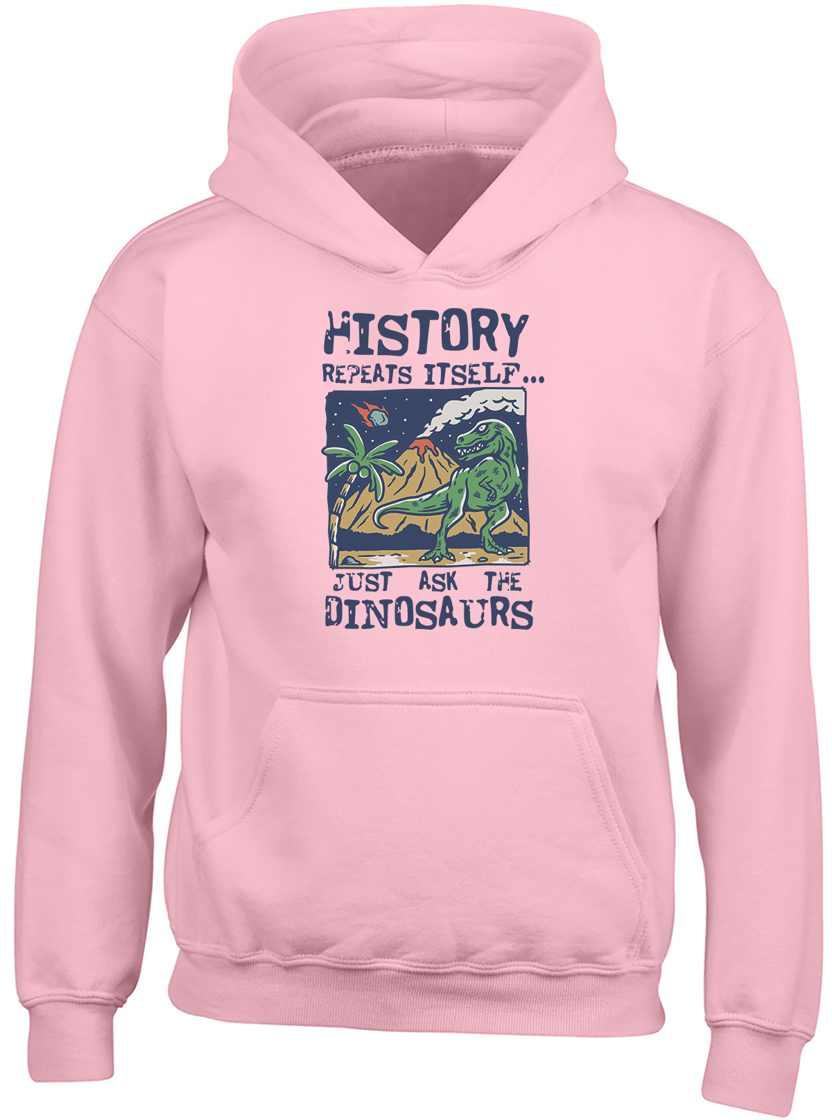 History Repeats Itself Ask the Dinosaur Asteroid Kids Hoodie Gift Hooded Top - Picture 3 of 6