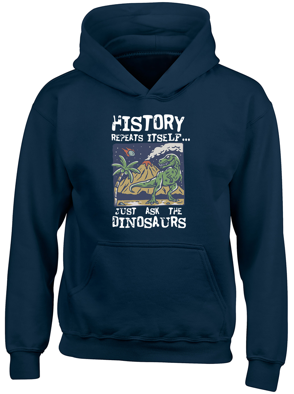 History Repeats Itself Ask the Dinosaur Asteroid Kids Hoodie Gift Hooded Top - Picture 5 of 6