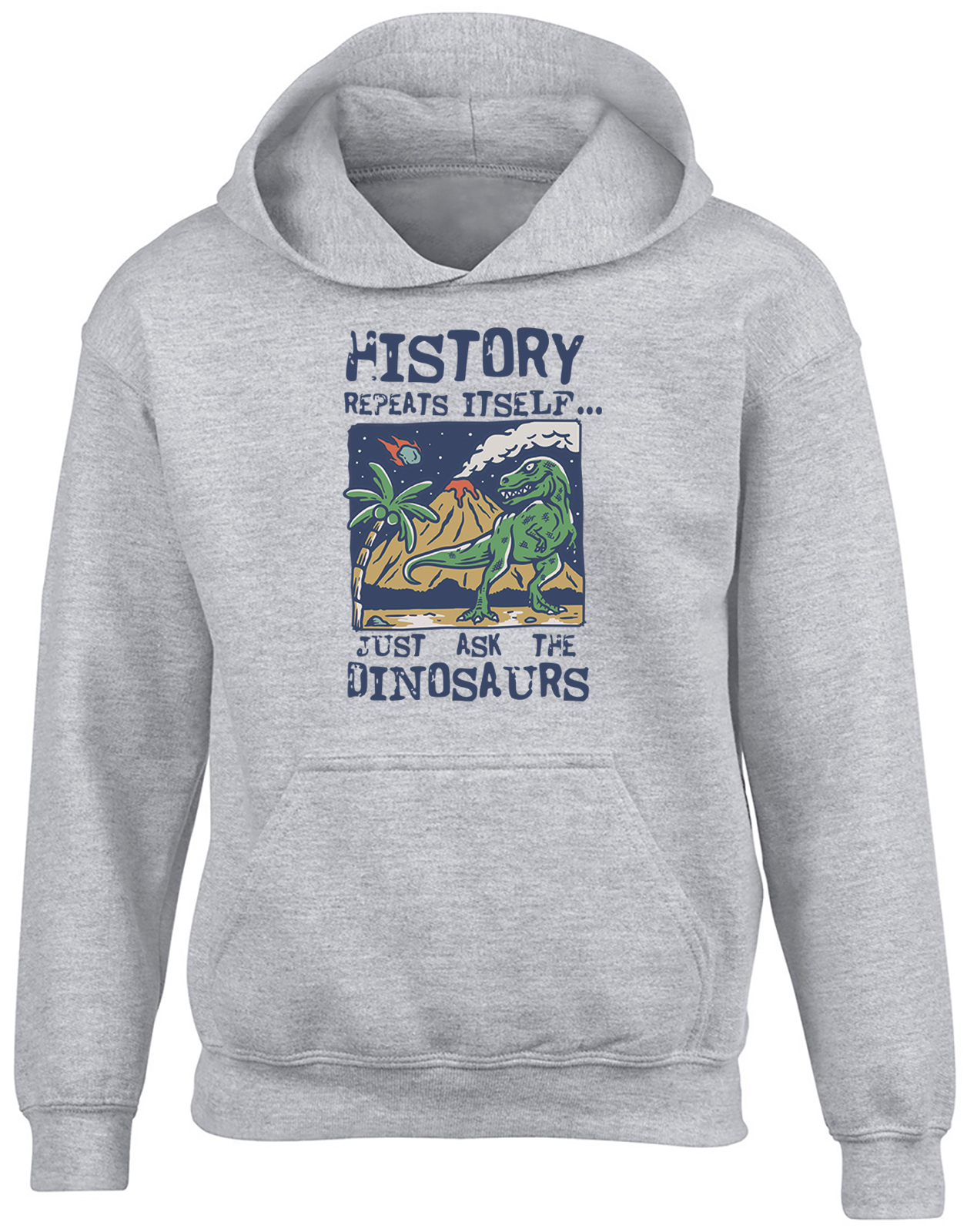 History Repeats Itself Ask the Dinosaur Asteroid Kids Hoodie Gift Hooded Top - Picture 6 of 6