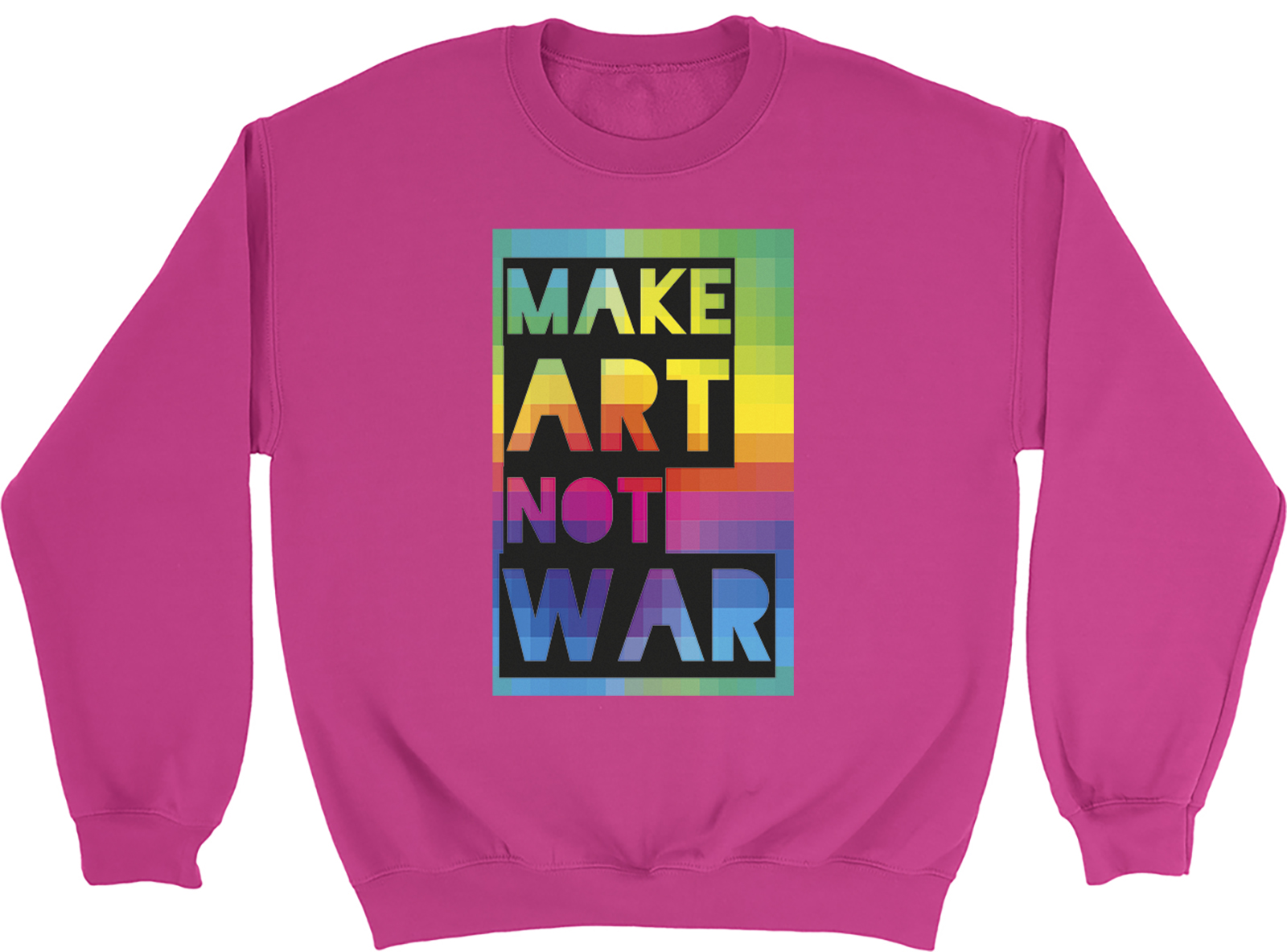 Make Art Not War World Art Day Artist Kids Sweatshirt Gift Jumper - Picture 3 of 6