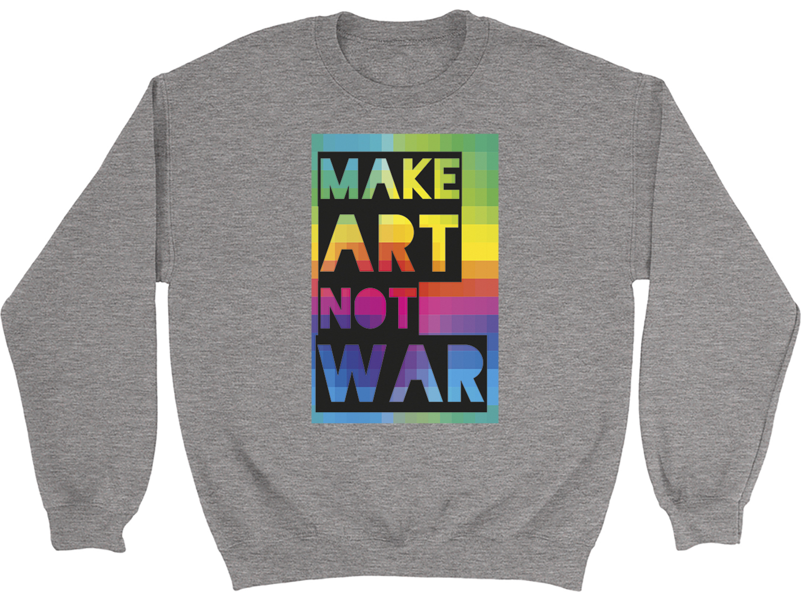 Make Art Not War World Art Day Artist Kids Sweatshirt Gift Jumper - Picture 6 of 6