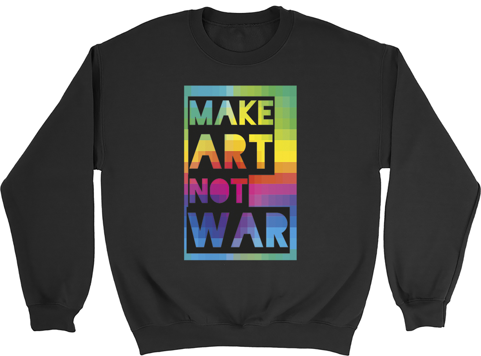 Make Art Not War World Art Day Artist Kids Sweatshirt Gift Jumper - Picture 2 of 6