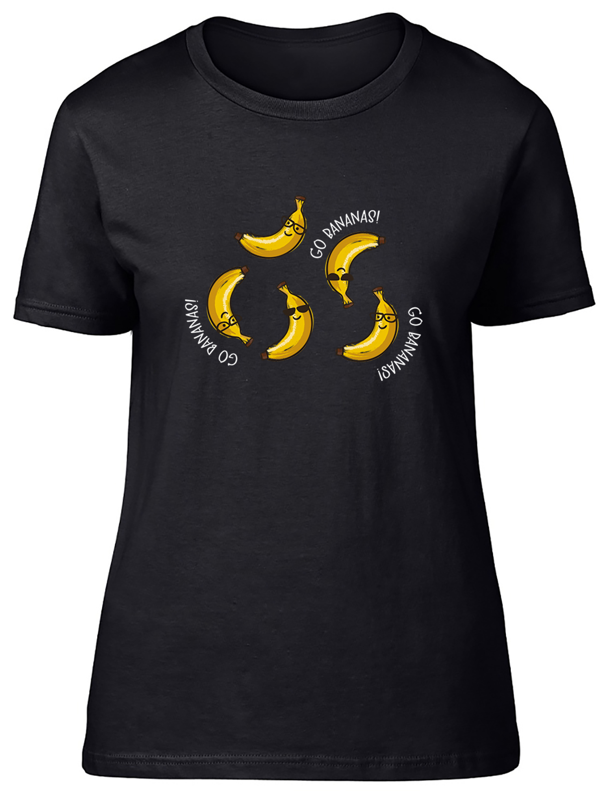 Go Bananas National Banana Day Funny Joke Womens T-Shirt Ladies Gift Tee - Picture 2 of 8