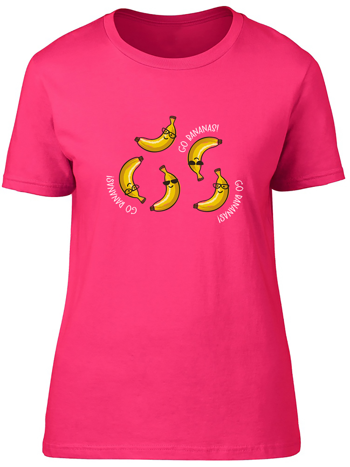 Go Bananas National Banana Day Funny Joke Womens T-Shirt Ladies Gift Tee - Picture 3 of 8