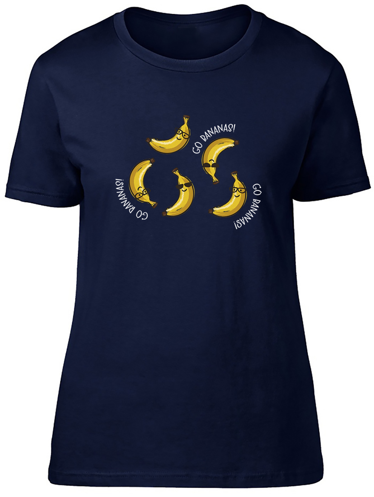 Go Bananas National Banana Day Funny Joke Womens T-Shirt Ladies Gift Tee - Picture 4 of 8