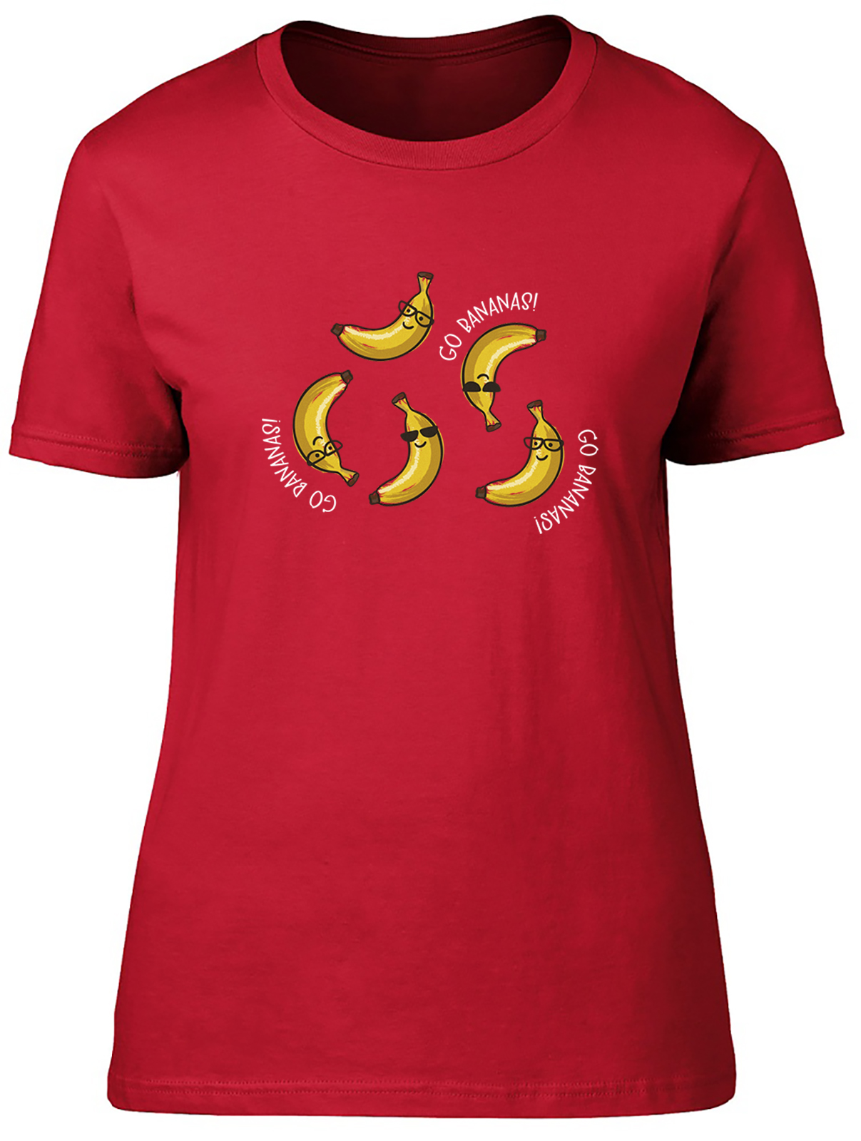 Go Bananas National Banana Day Funny Joke Womens T-Shirt Ladies Gift Tee - Picture 5 of 8