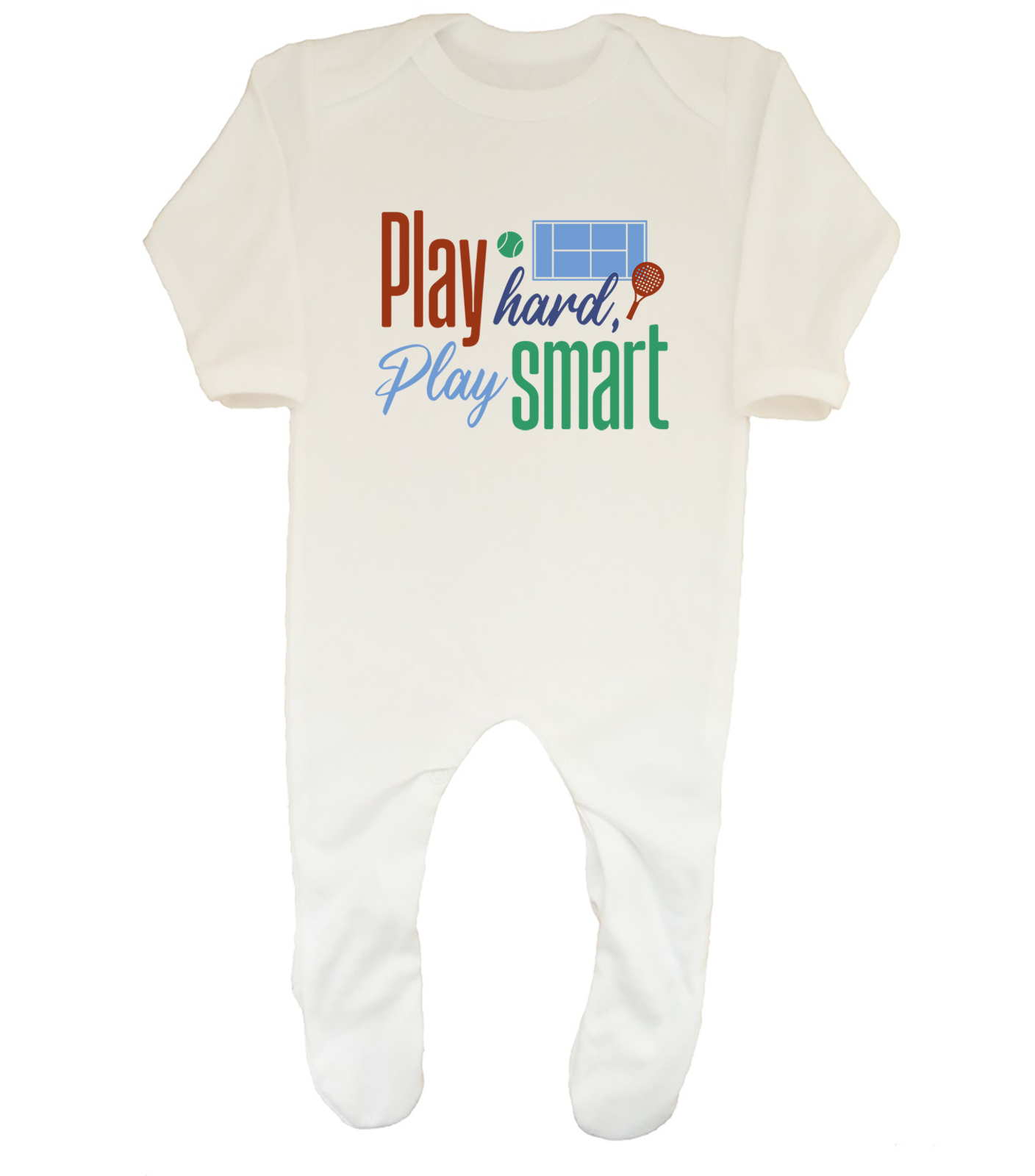 Play Hard Play Smart Love Padel Baby Grow Sleepsuit Gift