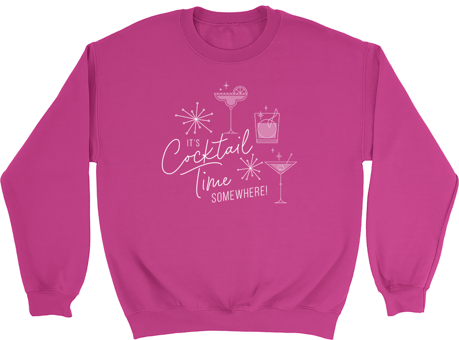 It's Cocktail Time Somewhere Drink and Stars Sweatshirt Mens Womens Jumper