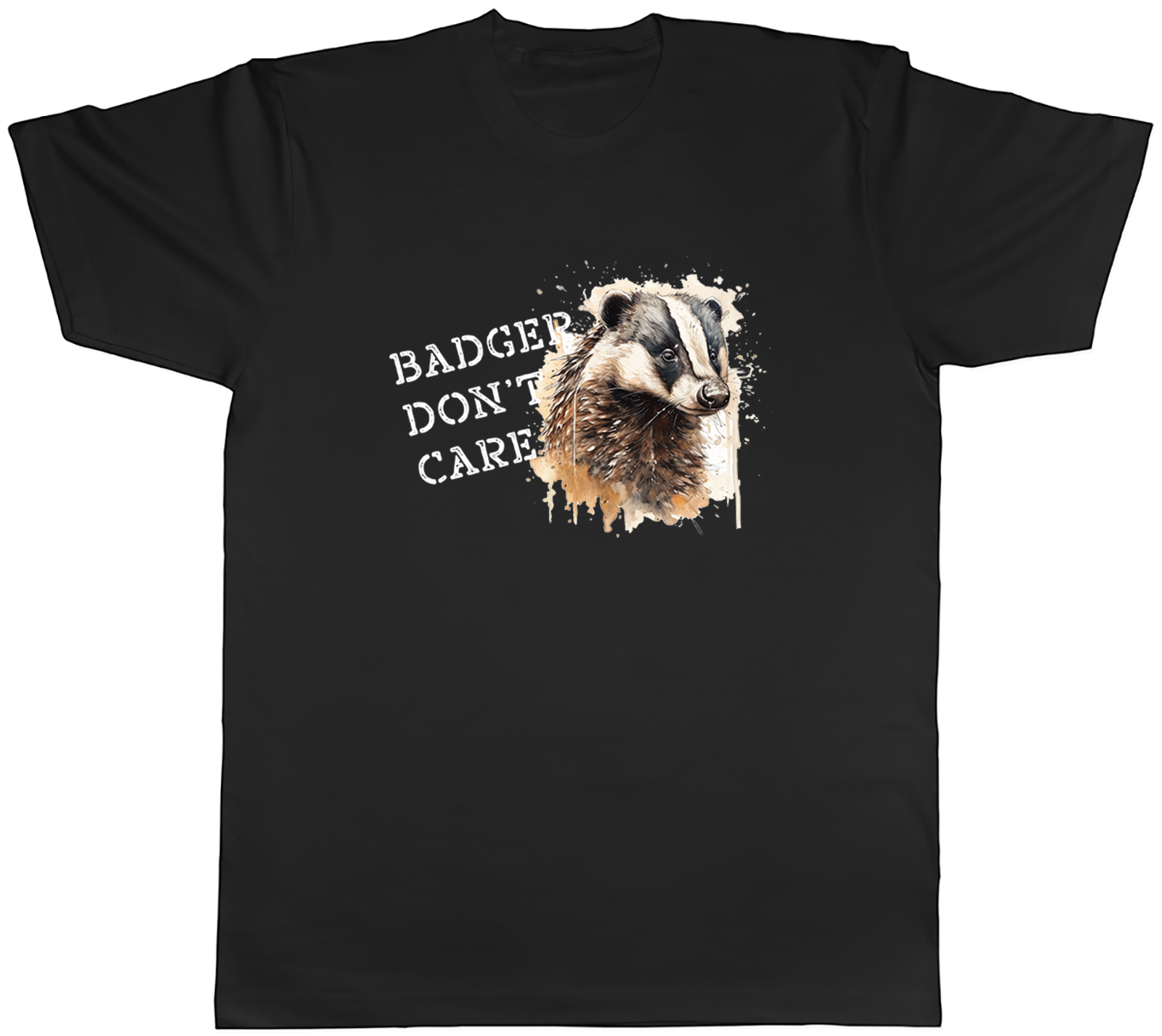 Badger Don’t Care Funny Wildlife Joke Mens T-Shirt Tee Gift Top
