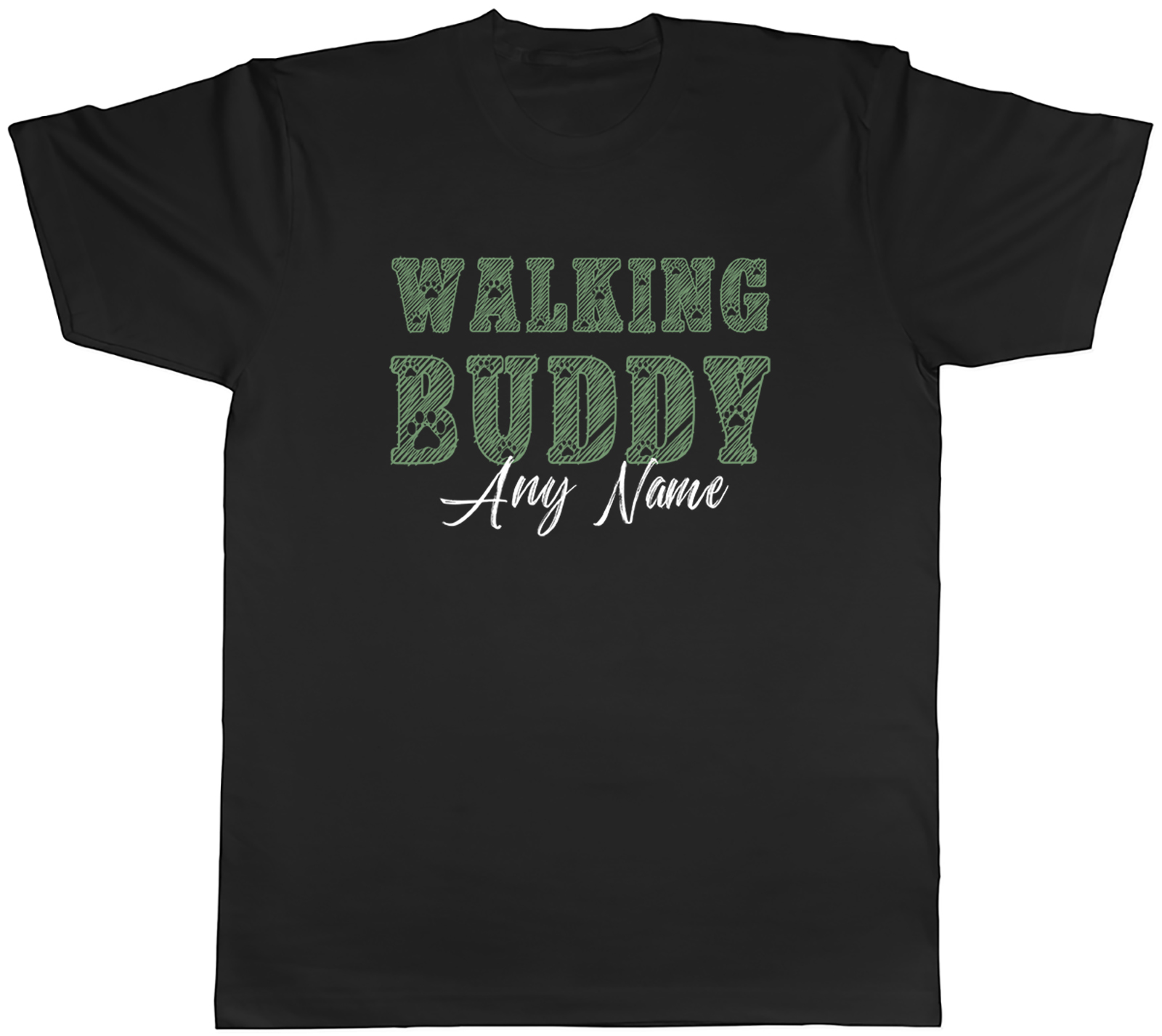 Personalised Any Dog’s Name Walking Buddy Mens T-Shirt Tee Gift Top