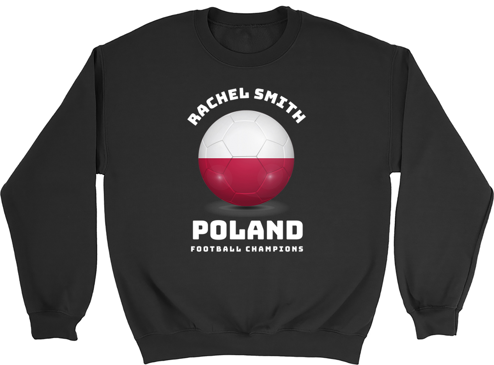 Personalised Poland Flag Football Supporters Fan Sweatshirt Mens Womens Jumper