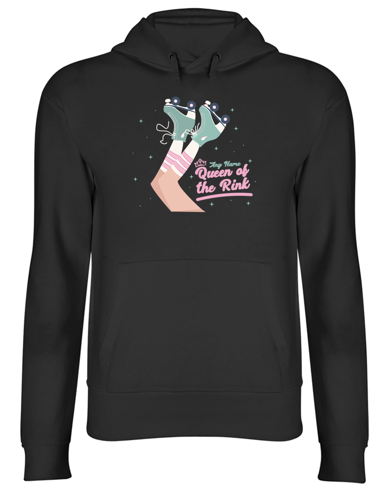 Personalised Any Name Queen of the Rink Hoodie Mens Womens Hooded Top