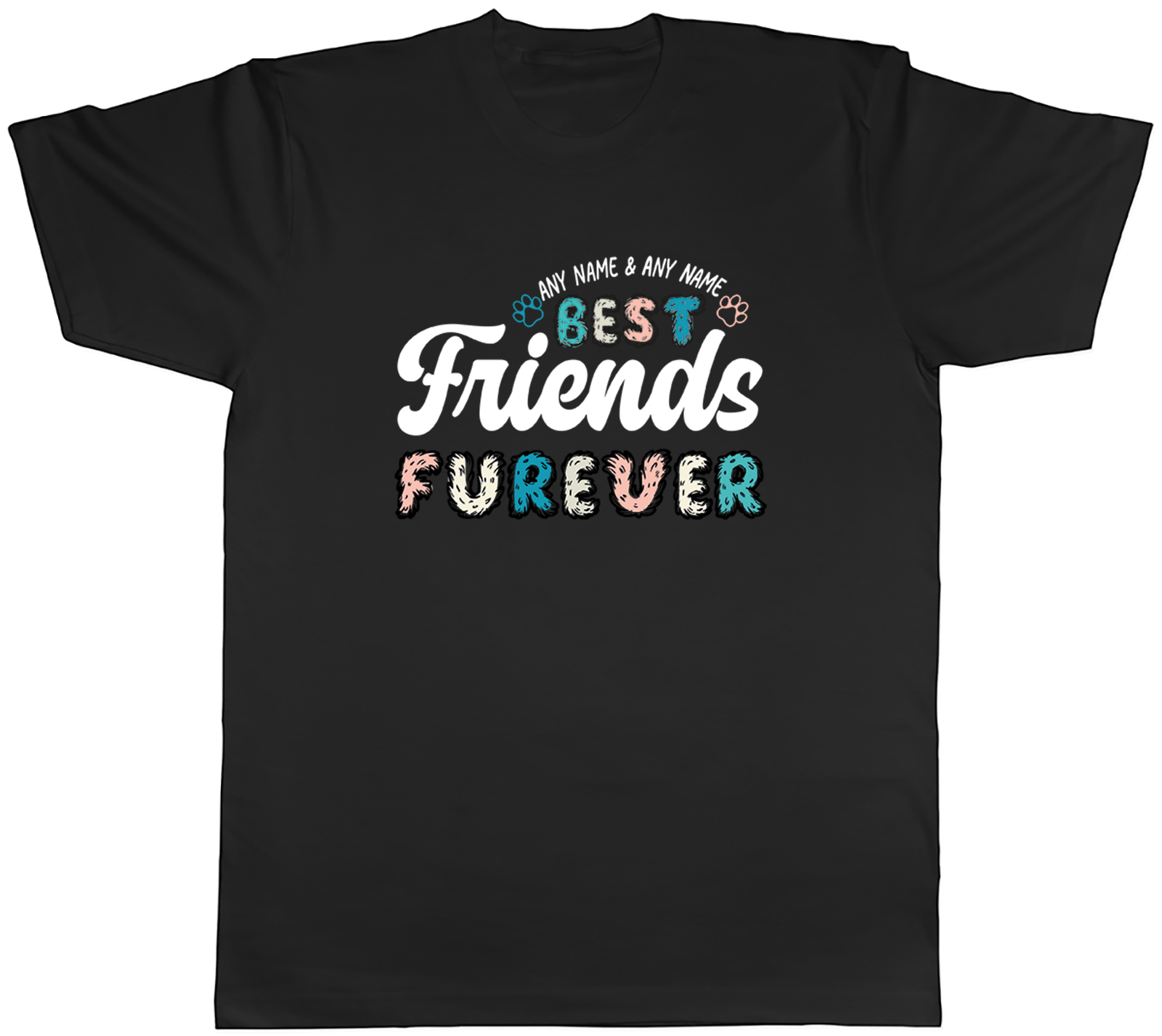 Personalised Any Names Best Friends Furever Dogs Mens T-Shirt Tee Gift Top