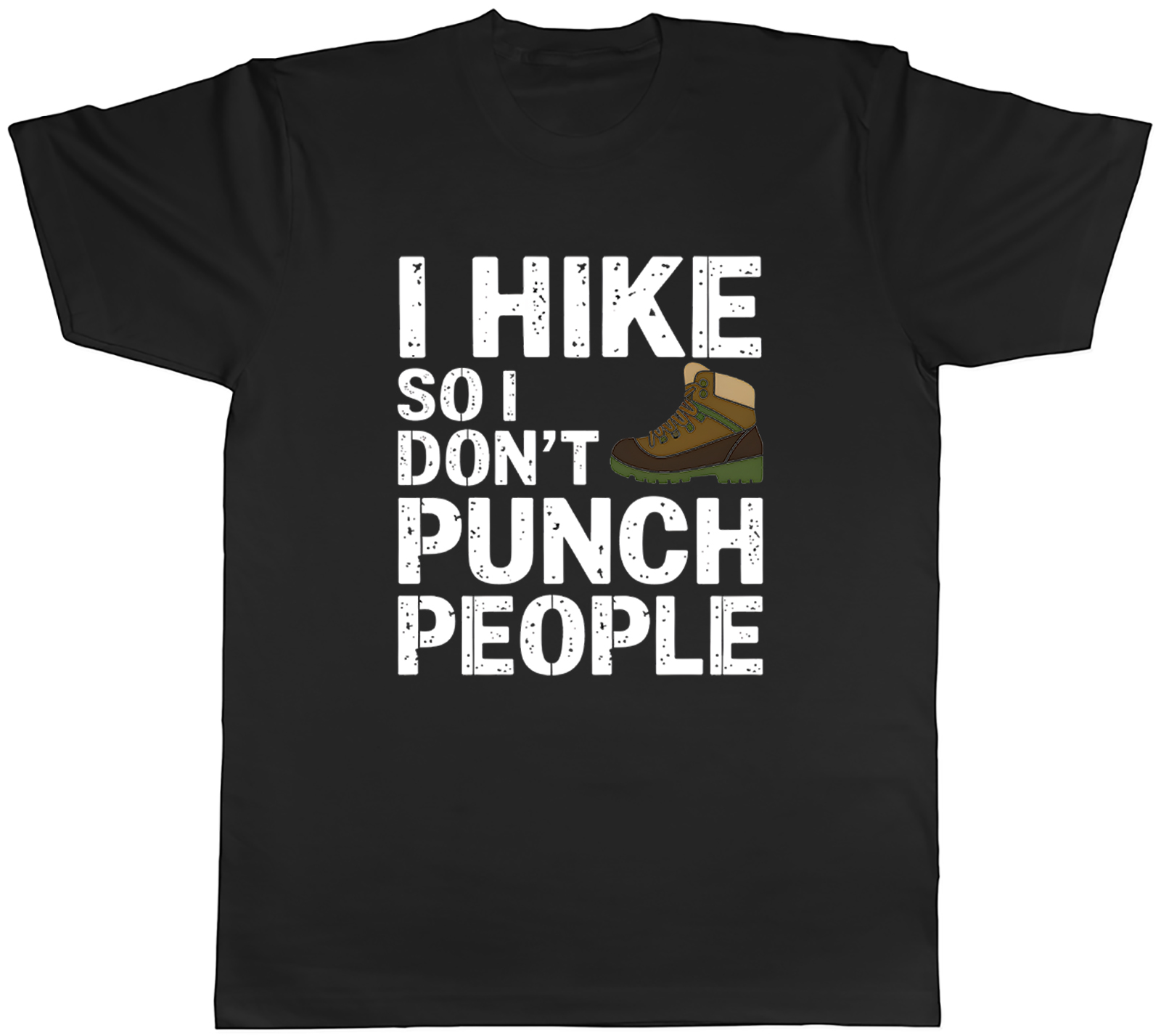 I Hike So I Don’t Punch People Funny Hiking Mens T-Shirt Tee Gift Top