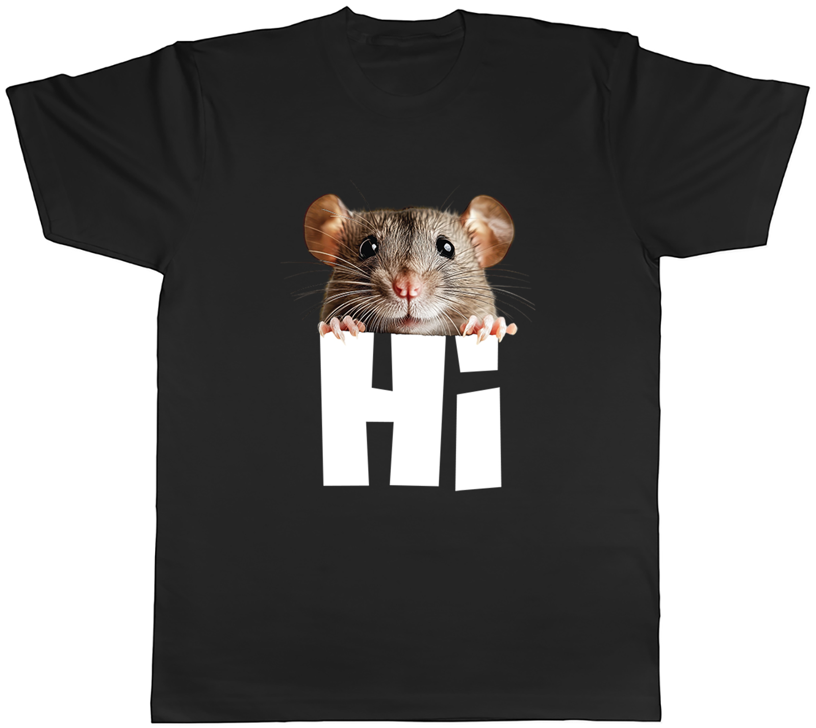 Peeping Mouse Saying Hi Funny Joke Mens T-Shirt Tee Gift Top