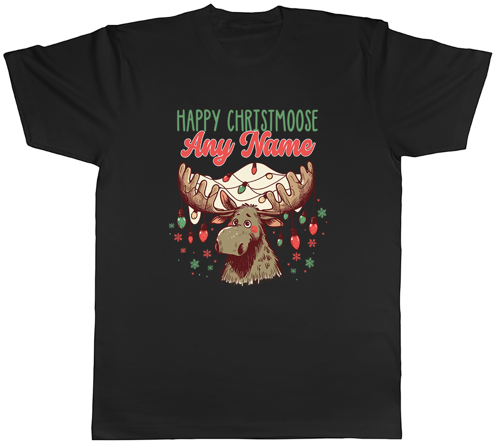 Personalised Any Name Happy Christmoose Christmas Mens T-Shirt Tee Gift Top
