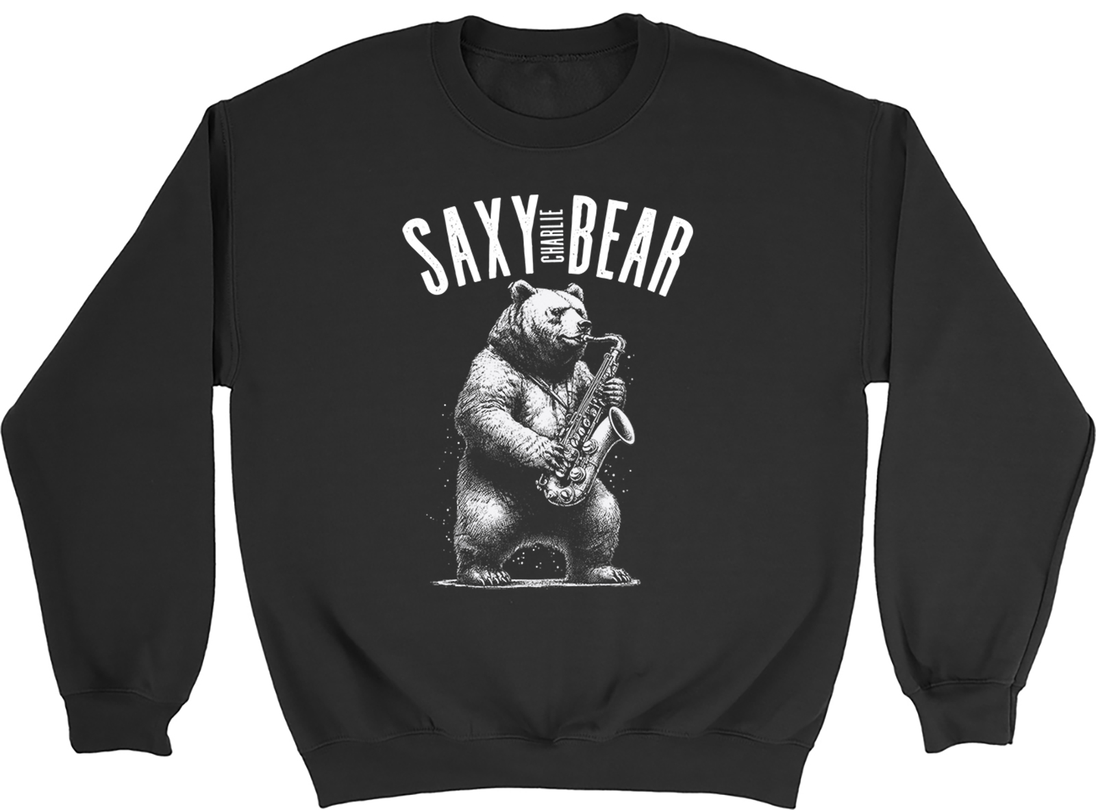 PERSONALISED ANY NAME SAXY BEAR SAXAPHONE PLAYER SWEATSHIRT MENS WOMENS JUMPER