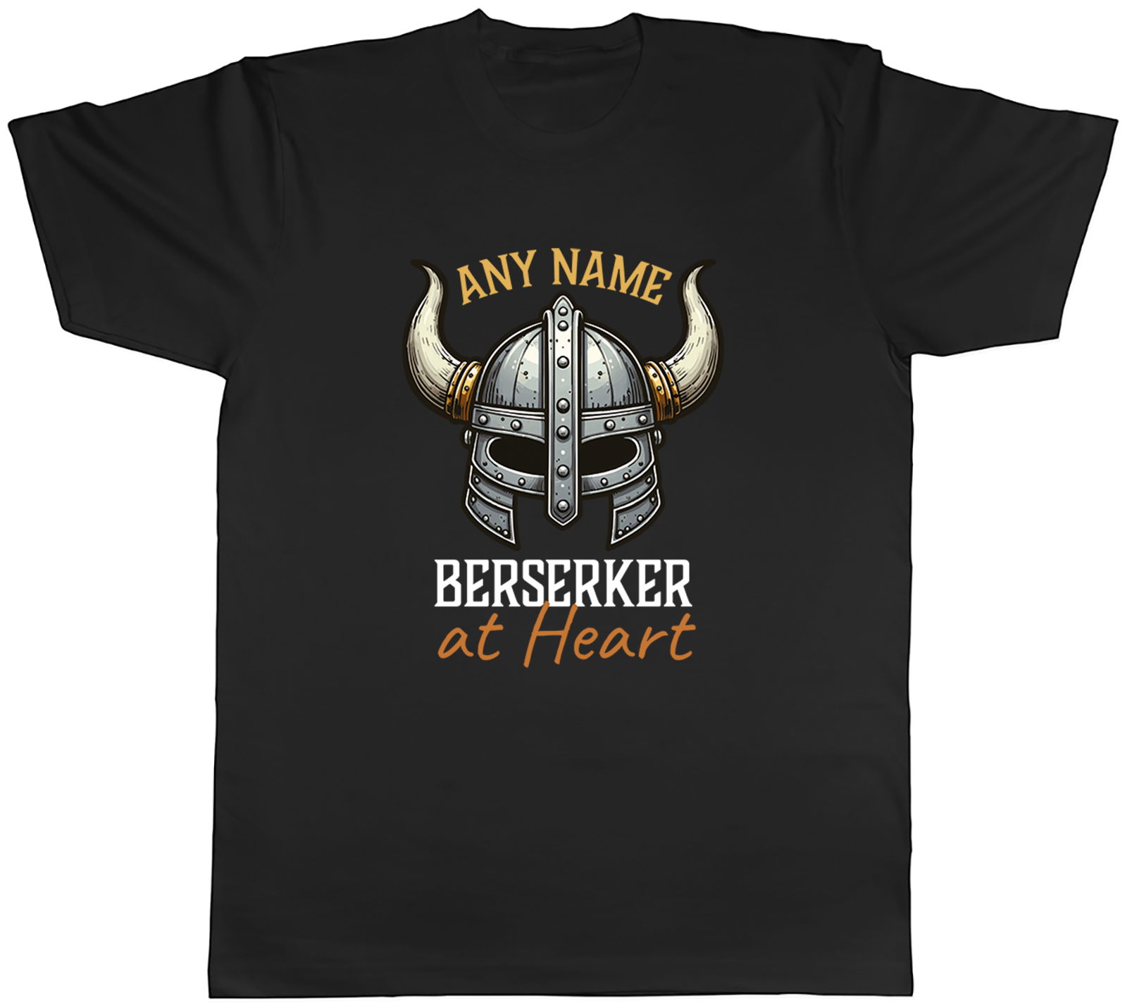 PERSONALISED ANY NAME BERSERKER AT HEART VIKING MENS T-SHIRT TEE GIFT TOP