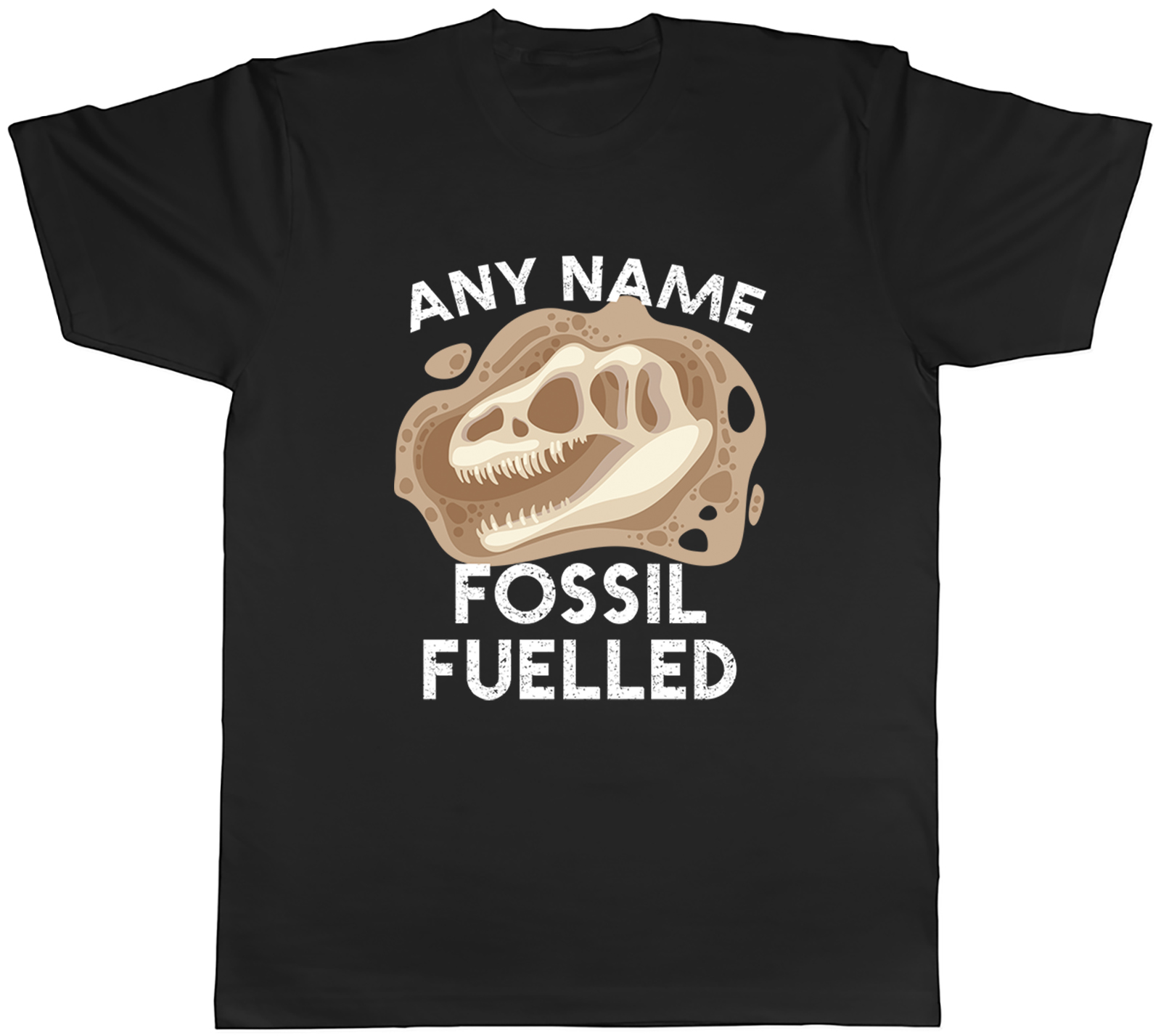 Personalised Fossil Feulled Paleontology Dinosaur Mens T-Shirt Tee Gift Top