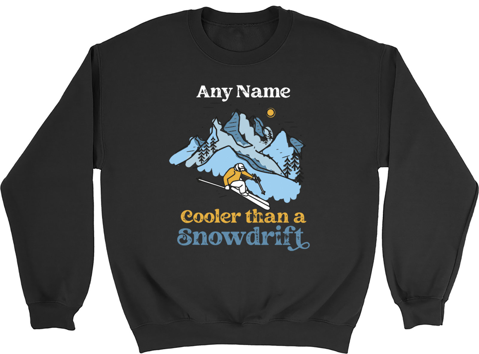 Personalised Ski Lover Sweatshirt Mens Womens Jumper