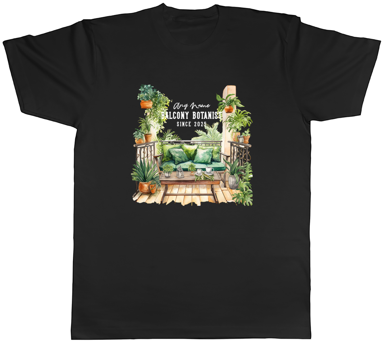 Personalised Balcony Botanist Gardener Farmer Mens T-Shirt Tee Gift Top