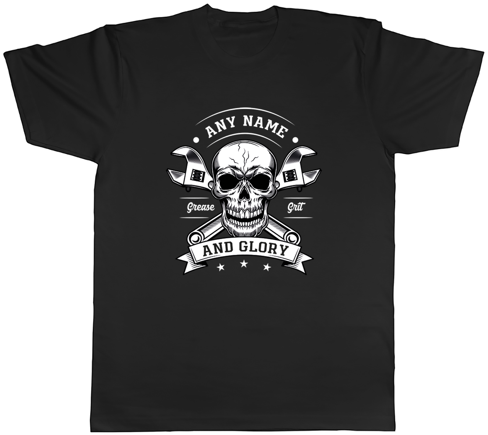 Personalised Grease Monkey Grit & Glory Mens T-Shirt Tee Gift Top