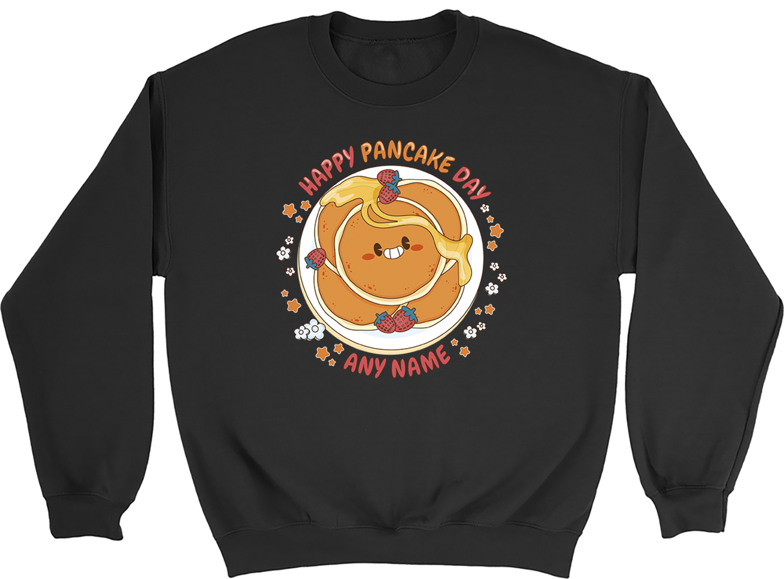 Personalised Happy Pancake Day Sweatshirt Mens Womens Jumper