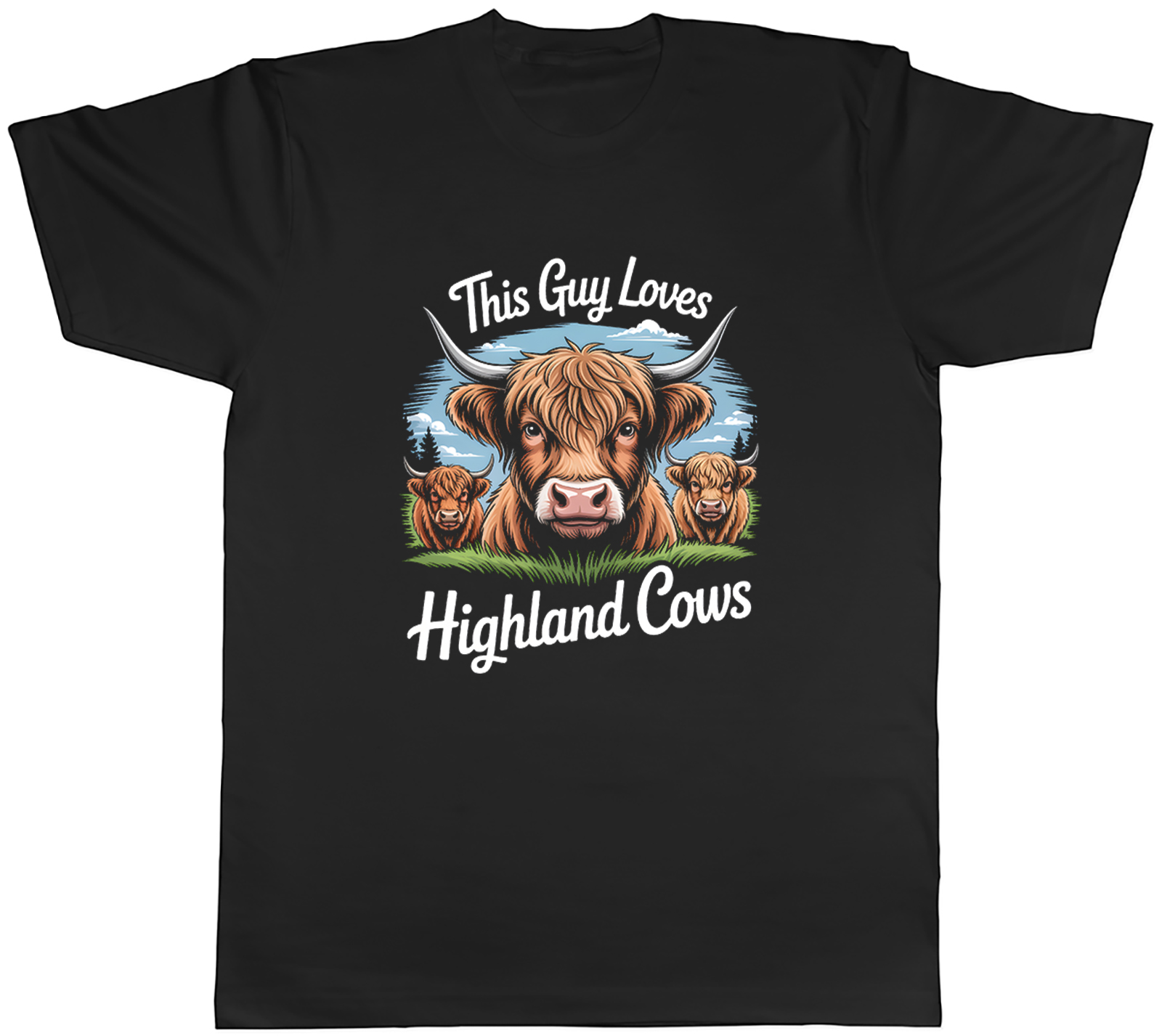 This Guy Loves Highland Cows Mens T-Shirt Tee Gift Top