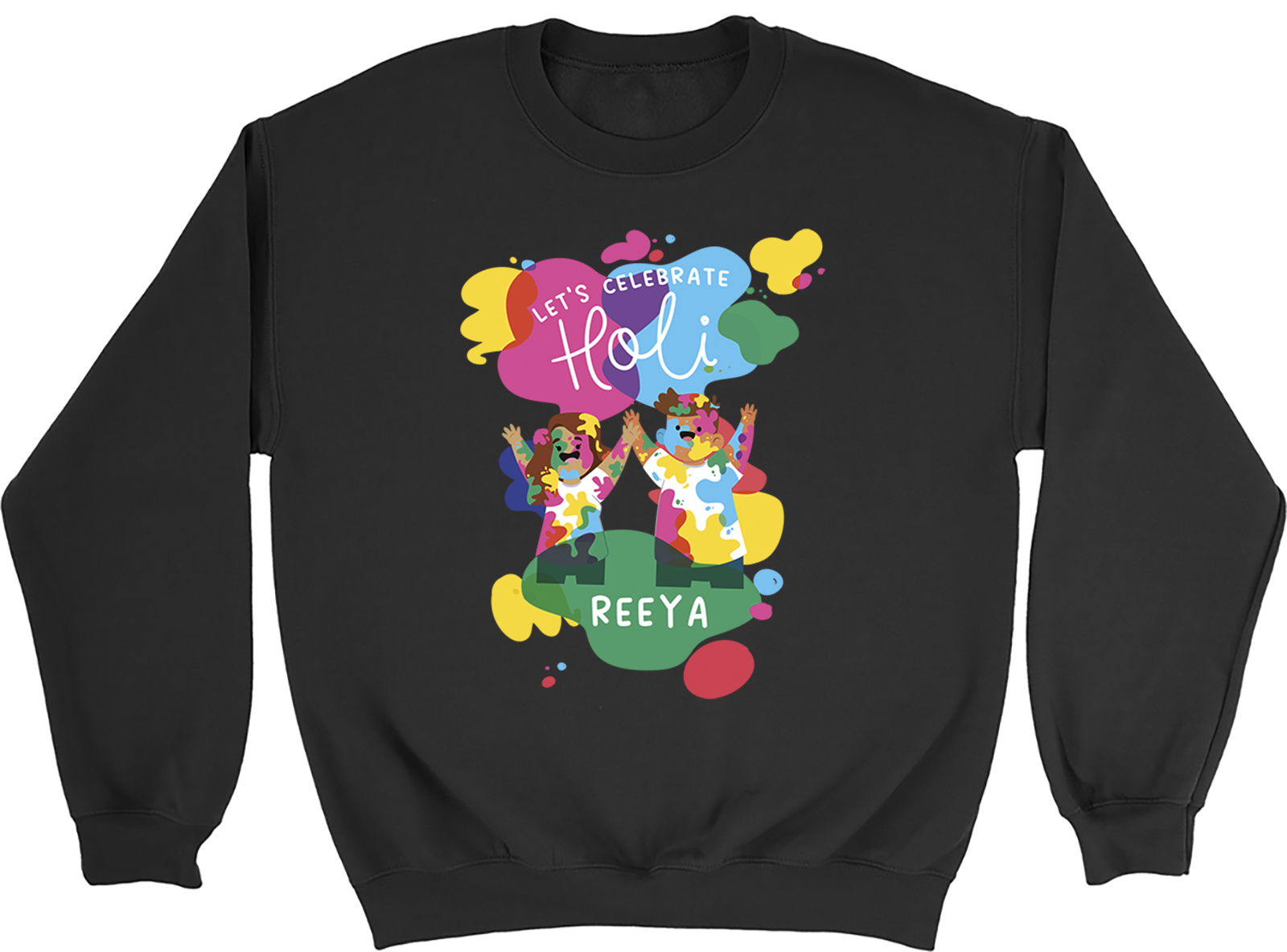 Personalised Let’s Celebrate Holi Colour Festival Sweatshirt Mens Womens Jumper