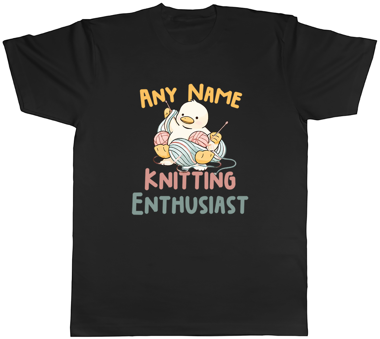 Personalised Any Name Knitting Enthusiast Mens T-Shirt Tee Gift Top