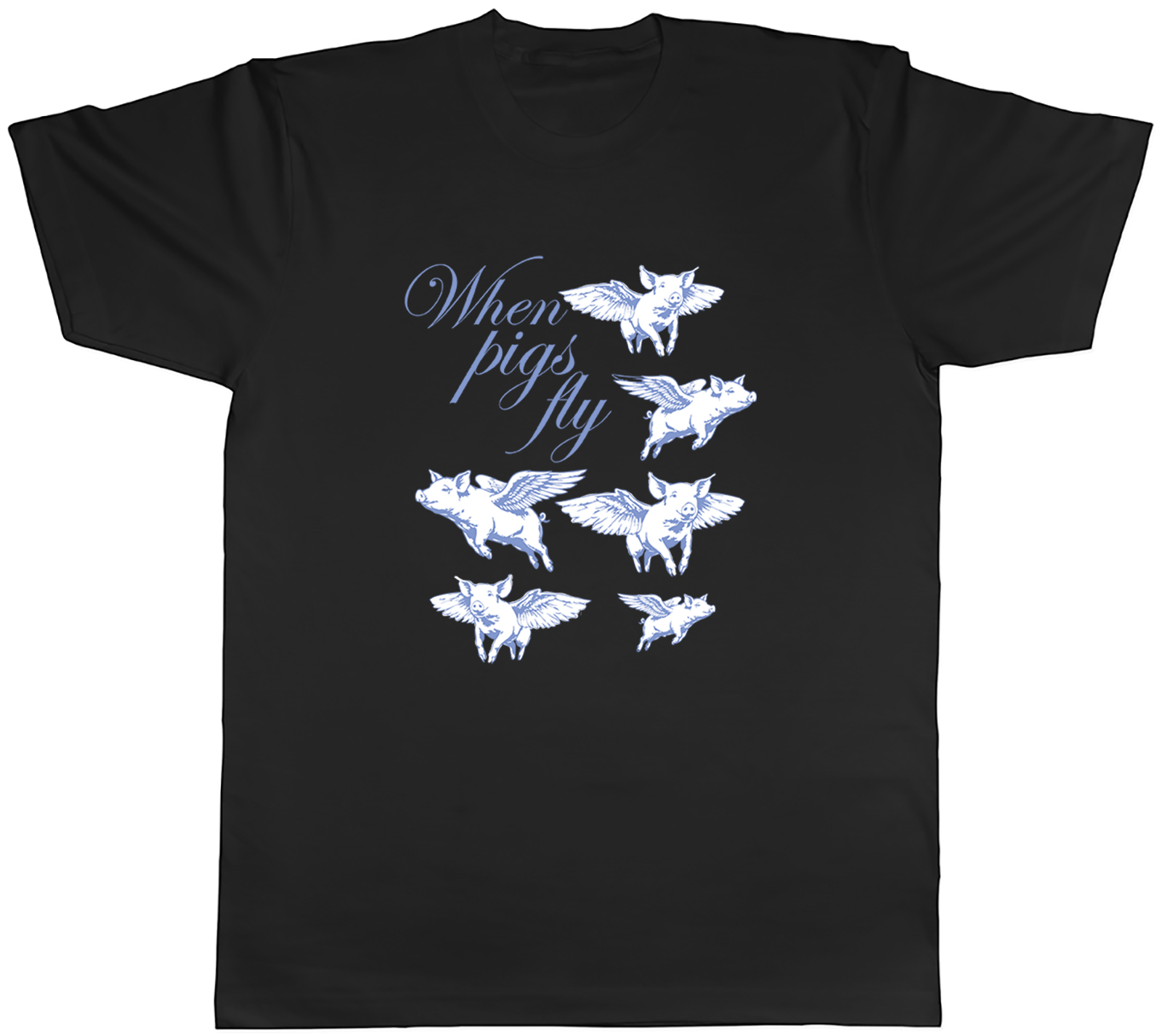 When Pigs Fly Renaissance Style Funny Mens T-Shirt Tee Gift Top