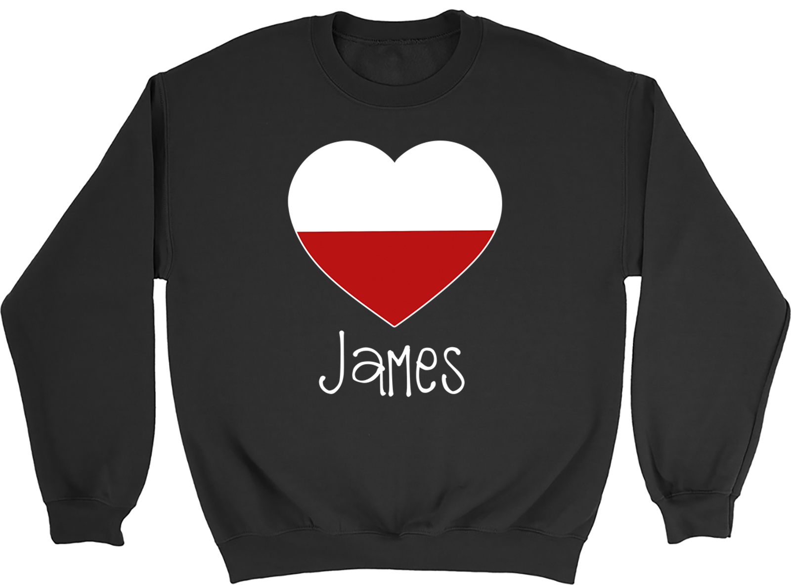 Personalised Love Poland Football Fan Supporter Sweatshirt Mens Womens Jumper