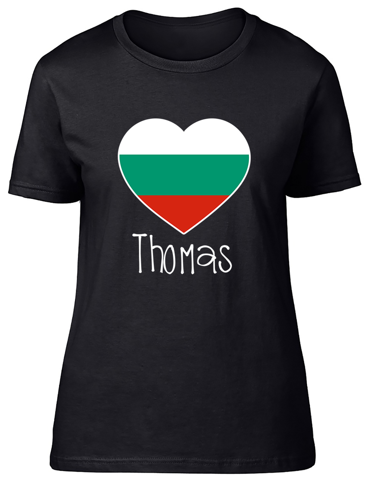 Personalised Love Bulgaria Football Supporter Womens T-Shirt Ladies Gift Tee