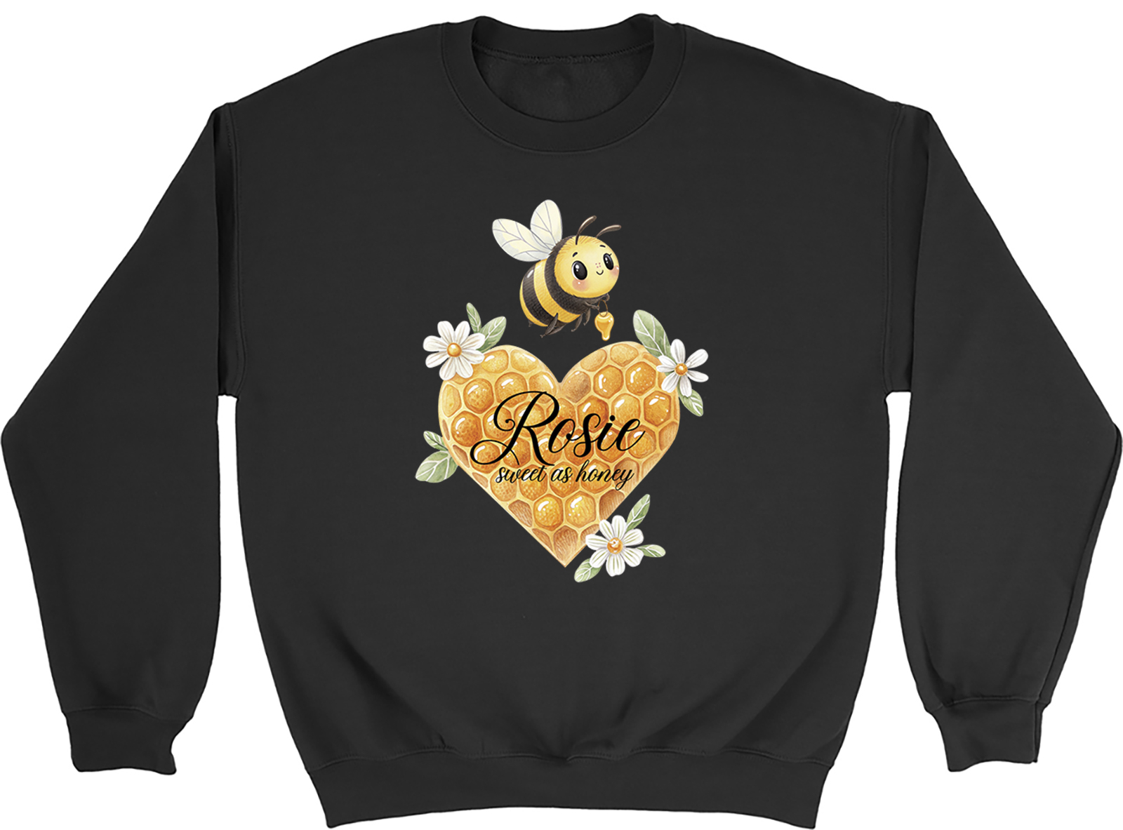 Personalised Bee Day Sweet as Honey Bumblebee Sweatshirt Mens Womens Jumper