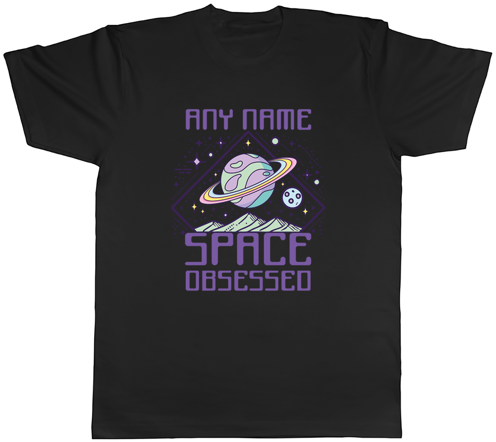 Personalised Any Name Space Obsessed Astronomy Mens T-Shirt Tee Gift Top