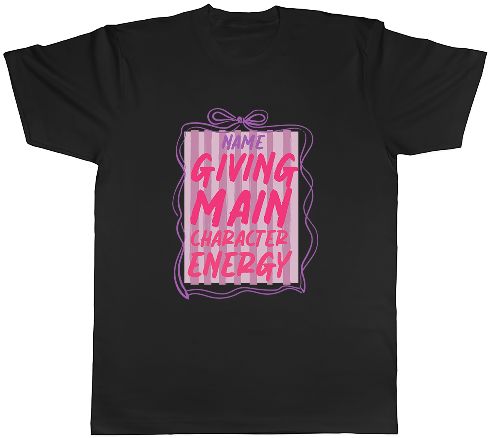 Personalised Giving Main Character Energy Funny Mens T-Shirt Tee Gift Top