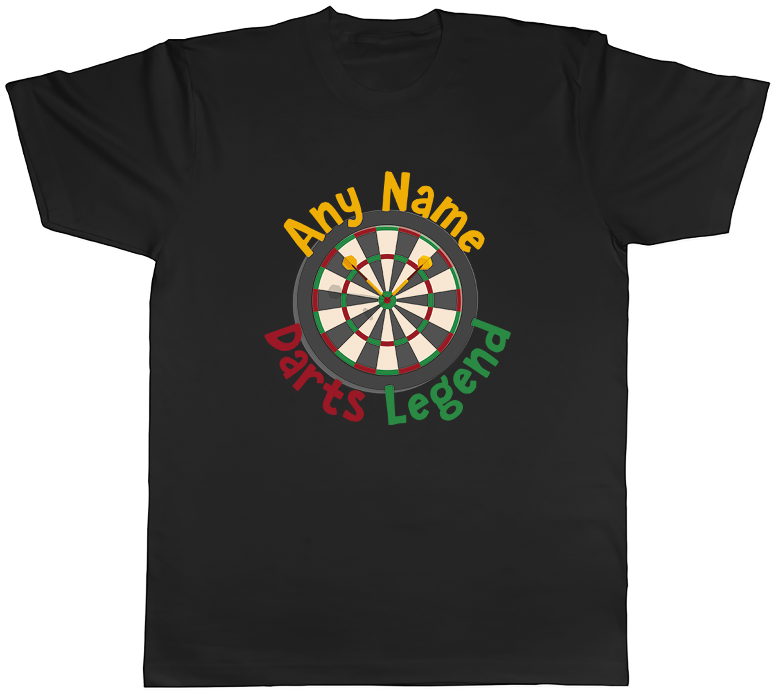 Personalised Any Name Darts Legend Bullseye Dart Board Mens T-Shirt Tee Gift Top