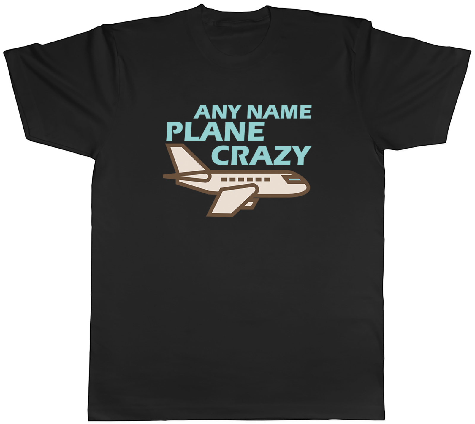 Personalised Any Name Plane Crazy Aeroplane Lover Mens T-Shirt Tee Gift Top